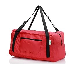 HOLYLUCK Foldable Travel Duffel Bag Luggage Great for Gym - Red