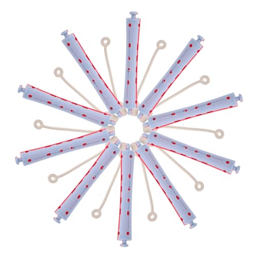 CALLARON Rulos Para Permanente De Ondas Varillas De Plástico 12 Piezas 19x91 Mm Para Peinar Cabello Rizado Profesional Salón y Uso Doméstico