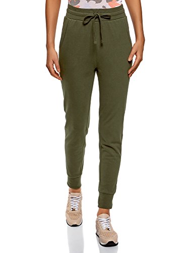 oodji Ultra Mujer Pantalones de Punto con Cordones, Verde, ES 44 /...