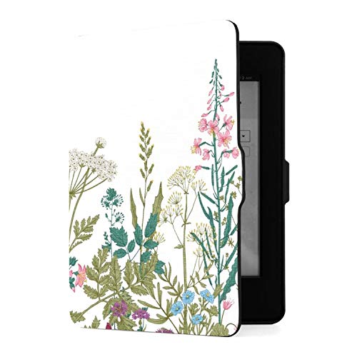 QIYI Case for Kindle Paperwhite Prior to 2018 Water-Safe Cover Fits Old Generation PU Leather Cases Kids Ereader Accessories Protective Covers Shell Lightweight Case - Colorful Plants - Thumbnail 4
