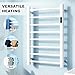 LINKLIFE Heated Towel Warmer Rack for Bathroom, Freestanding & Wall Mounted Towel Warming Rack with Timer & Temp Control, IP65 Waterproof and 8 Bars, White