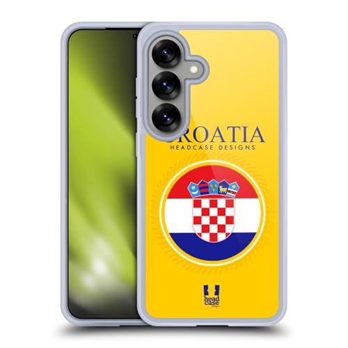 Head Case Designs Flag of Croatia Croatian Bandiere E Toppe Custodia in Gel [Protezione di Grado Militare] Compatibile con Samsung Galaxy S25 E Compatibile con MagSafe