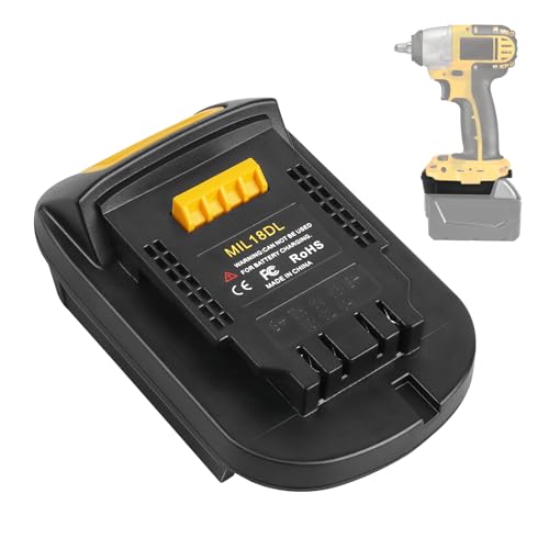 ZLWAWAOL MIL18DL Battery Adapter Converter Compatible with Milwaukee 18V Lithium Batteries Convert to Dewalt's 20V Lithium Batteries, Fits Dewalt 20V Cordless Tools(Not Made in Milwaukee or Dewalt) by ZLWAWAOL - Used condition - US$12.75
