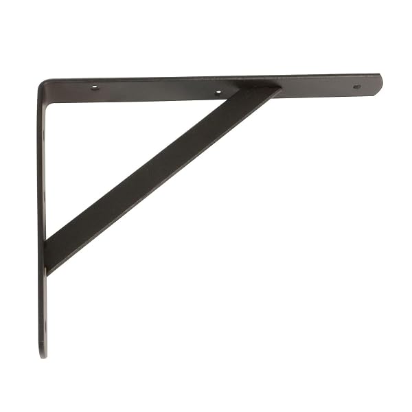 Amig - Staffe per mensole - Angolo per ripiani - Supporto per scaffale - Acciaio - Colore Nero - Misura 400 x 275 mm - Peso massimo consigliato 225 kg