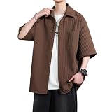 [Metakey] メンズ シャツ 半袖 夏服 メンズ 五分袖 人気 ワイシャツ 無地 軽い 柔らかい カジュアル 通気性