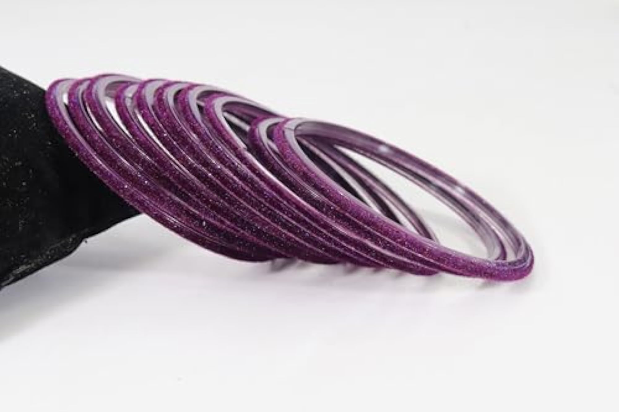 Velvet Glass Bangles Set of 24 - 2.6 Size