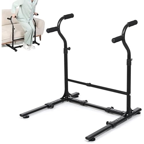 Couch Chair Stand Assist Aid with Double Handrails, Height Width Adjustable Sofa Lift Assist Devices for Seniors Disabled Patients to Sit and Stand, Heavy Duty Toilet Safety Rails (450 LB) Black