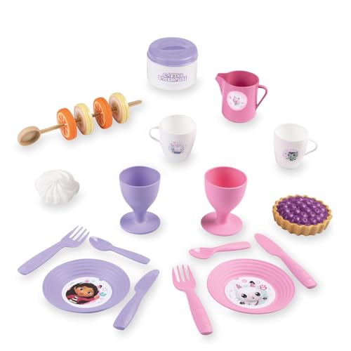 Smoby – Gabby´s Dollhouse Picknick-Korb – Spielset mit Spielzeug-Teeservice (21 Teile), inkl. Teller, Besteck, Becher, für Kinder ab 3 Jahren, blau