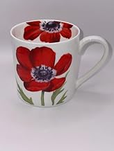 heritage Large China Mug Poppy Design Premium Fine Bone China 16Fl Oz Cups and Mugs - Professional Quality for Kitchens, Restaurants, Cafes -