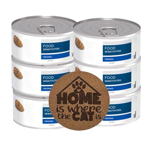 AETN Creations Sensitive Z/D Cat Wet Food 6x156g – Special Diet for Food Sensitivities – Includes Exclusive AETN Cat Quote Coaster