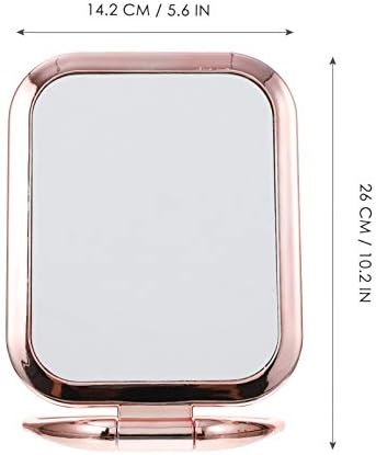minkissy Double Sided Magnifying Makeup Mirror Foldable Beauty Mirror Compact Vanity Mirror Portable Table Tabletop Mirror Small Standing Mirror for Girl Women Rose Gold