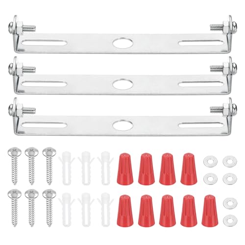 PATIKIL 115mm (4.5") Universal Light Fixture Mounting Bracket Kit, 3 Set Light Crossbar Ceiling Light Plate with Screw for Wall Lights Ceiling Lighting Pendant Chandelier