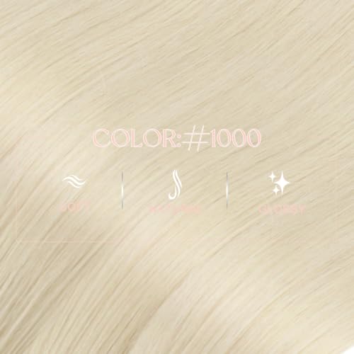 Image of Easyouth 20 Inch Nano Ring Hair Extensions Blonde, White Blonde Nano Bead Hair Extensions Human Hair, 50G 50S, Natural Look, Nano Bead Hair Extension Remy Human Hair, for Long Straight Hair