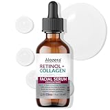 Alozera Retinol Collagen Serum with Stem Cells for Face & Neck, Anti Aging Wrinkle Serum for Firmer, Tighter, Smoother & Renewed Skin, Concentrated, Gentle & Effective, Day & Night