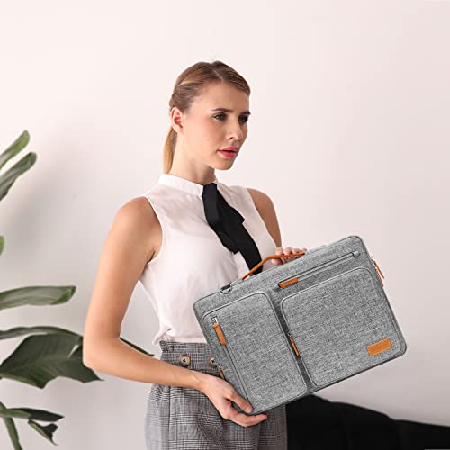 MOSISO 360 Protective Laptop Bag 13 inch, 13 inch Computer Shoulder Bag Compatible with MacBook Air M4 M3 M2 M1 2025-2018/Pro M2 M1, Side Open Messenger Case &4 Zipper Pockets&Handle, Gray