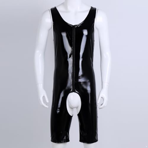 Jumpsuit combinaison homme en simili cuir : révélez votre sensualité avec ce leotard de nuit