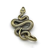 skulptur metall vogel Größe: wie abgebildet QYSEK Kopf Skulpturen   Messing Metall Schlange Schlange Halskette Männer Retro Handmade Mode Schlüsselanhänger Tier Cobra Schlüsselbund-Vintage_Snake