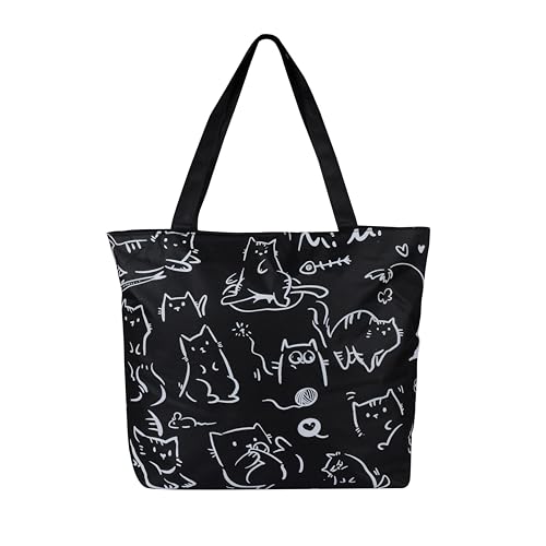 Image of BROGBUS Classics Canvas Tote Bags for Women Girls Canvas Handbag Zipper Large Capacity Shoulder Bag for College Office Use