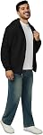 Jiehan Sweat-shirt à capuche à manches longues à capuchon à fermeture éclair Pullover pour homme Hoodies à cape athlétique légère pour homme