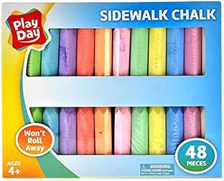 Play Day 48-Piece Won't Roll Away Sidewalk Chalk
