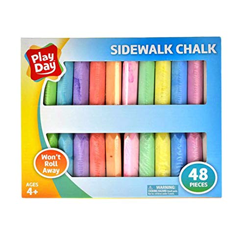 Play Day 48-Piece Won\'t Roll Away Sidewalk Chalk