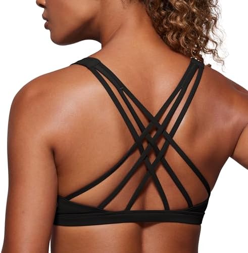 CRZ YOGA Vrouwen Longline Sport BH Cross Back Gewatteerde Crop Top Fitness Running Jogging Yoga BH Tops echte marine M
