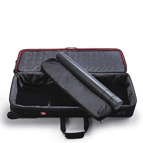 Legend Atom Recurve Bow Case For Archery - Holds 2 Bows, Rolling Wheels, Thick Padding - Airline Approved - Accessories Storage Pockets, Arrow Tube Included (Black) #TOP3