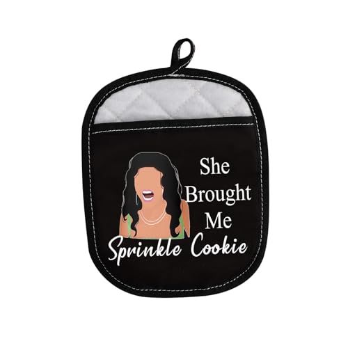 LEVLO Real Housewife Kitchen Pot Holder RHONJ TV Gift She Brought Me Sprinkle Cookie Oven Mitt for Fans Mom(Sprinkle Cookie)