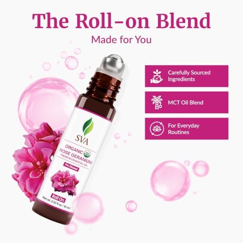 SVA Organic Rose Geranium Essential Oil Roll-On, 10ml — 사진 4