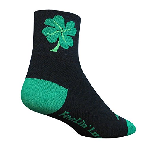 SockGuy Classic 3in Lucky Black Cycling/Running Socks (Lucky Black - S/M)