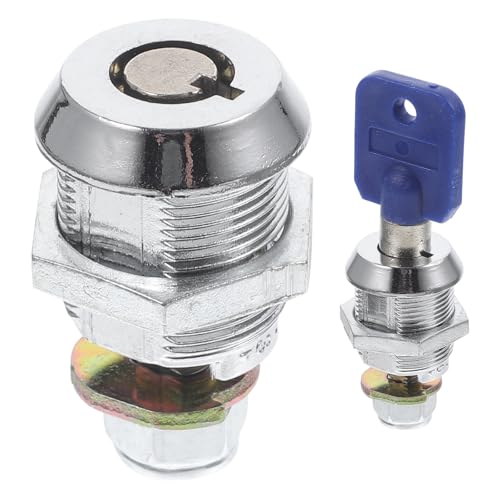 Alipis Cerradura Tubular de Leva de 17 MM para Puerta Metálica y Madera Juego de 2 Piezas con 1 Llave Tubular Compatible con Máquinas Arcade y Cajas de Herramientas Color Aleatorio