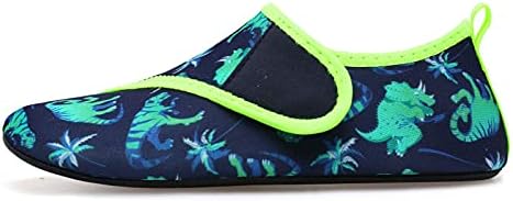 JIASUQI Breathable Summer Water Skin Walking Shoes Aqua Socks for Boys Girls Swim Beach Pool Shoes Easy Green Dinosaur, 9.5-10 Toddler — view 6