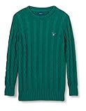 GANT Cotton Cable Crew Suéter, Hiedra Verde, 176 para Niños