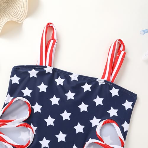 Image of Girls Swimsuit One Piece Bathing Suit Adjustable Straps Solid Color Cut Out Butterfly Girls' Swimwear for 7-14Y
