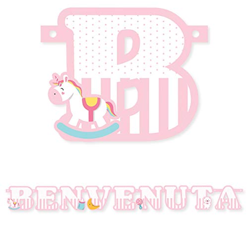 Big Party Festone Banner Benvenuta 135 X 15 Cm Rosa