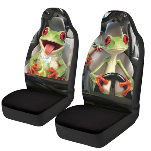 Housse de siège de voiture avant confort 52x138cm motif grenouille pour camion et SUV