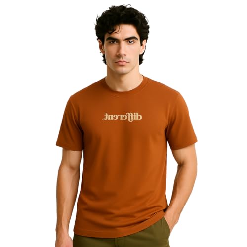 Image of Nobero 100% Cotton T Shirts for Men Stylish | Regular Fit | Graphic Printed T Shirts for Men 180 GSM Combed Cotton | Round Neck Half Sleeve
