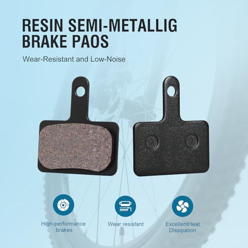 image for SkyStage 4 Pairs Bike Brake Pads, Disc Brake Pads (Resin,Semi-Metallic