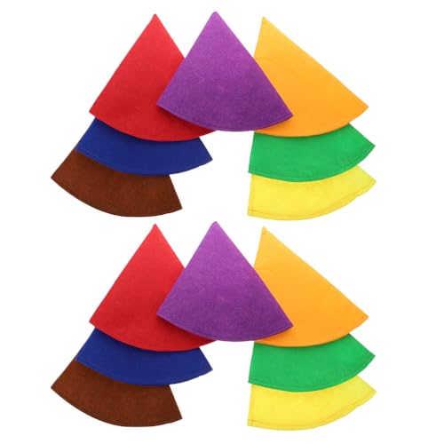 Chapeaux de fête feutrine SOIMISS : lot multicolore de 14 bonnets coniques pour loisirs créatifs