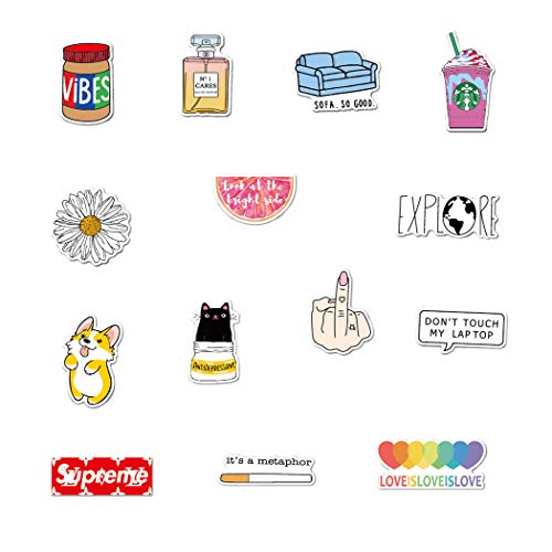 Adesivo de bagagem FunPa de 46 peças, adesivo decorativo para notebook DIY adesivo de grafite