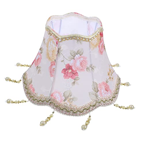 Doitool Retro Desk Accessories Lace Fabric Antique Chandelier Flower Lamp Shade Chandelier Shades Cloth Lampshade Delicate Lampshade Desktop Lamp Shade Unique Lamp Shades Scallop Rose Clip #TOP28