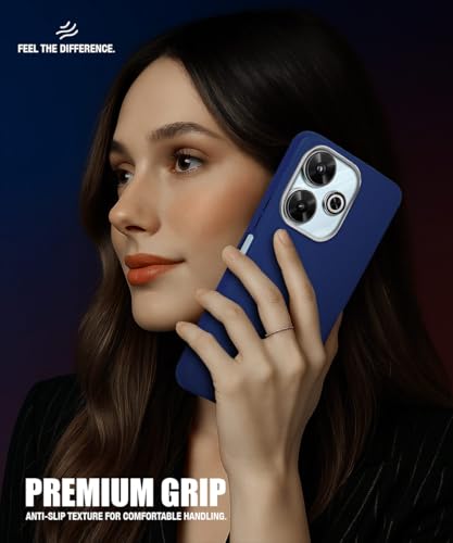 Image of WOW IMAGINE Back Cover for Mi Redmi 13 5G | Poco M6 Plus 5G | Ultra Slim Flexible Non-Slip Grip | Inner Fabric | Metal Camera Ring & Lightweight Soft Silicone Mobile Case - Blue