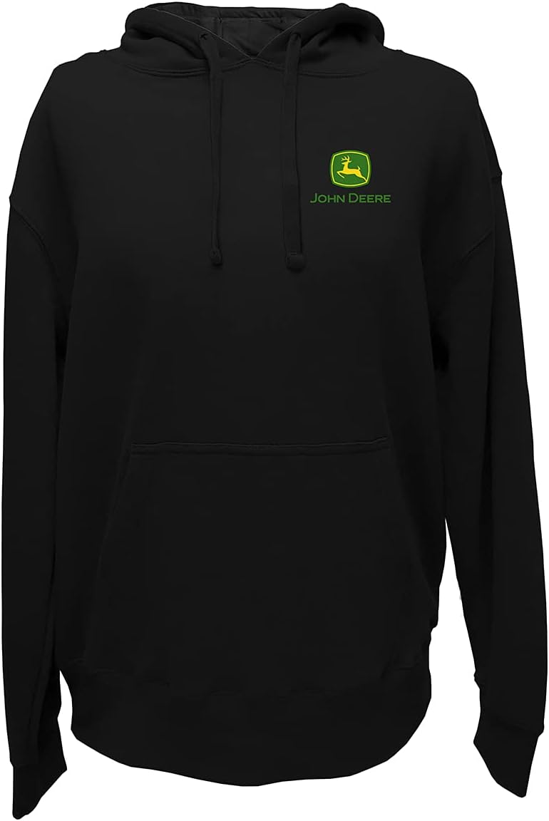 John Deere Logos Through the Years Black Tractors & Plows Hoodie Sweatshirt Sizes M L XL XXL