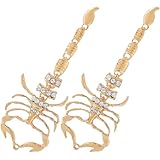 Abaodam Pendientes de Escorpión Colgantes para Mujer, 1 Par de Pendientes Geométricos de Gemas de Imitación Dorados, Joyería Gótica Creativa para Halloween y Uso Diario