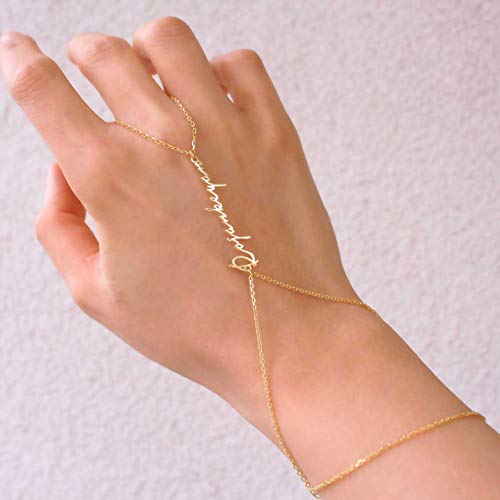 Hand Chain Bracelet Adjustable Name Bracelet Jewelery Hand Chain Slave 925 Sterling Silver 14K Gold Solid Birthday Gift Bridesmaid Bracelet4