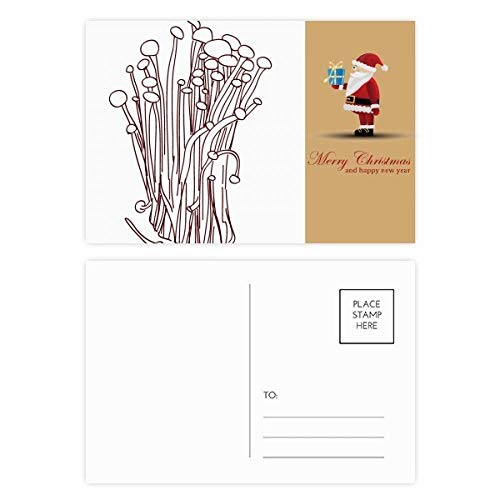 Cartes postales de Noël Flammulina Velutipes pour écrire vos vœux près du feu en famille