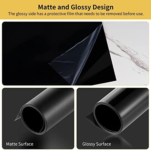 Selens Photography Black Backdrop PVC Background Vinyl 60x130cm Photo Studio Waterproof Portable for Food Product Flat Lay Props Cosmetics Jewelry Shooting Video Matte & Glossy