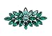 Faship Gorgeous Green Rhinestone Crystal Floral Hair Barrette Clip