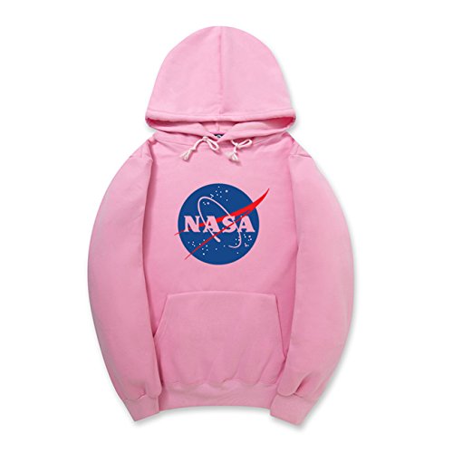 CORIRESHA Fashion NASA Logo Print Hoodie Sweatshirt with Pocket(smaller than standard size)