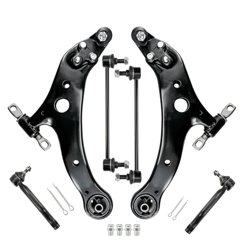 KAX Front Lower Control Arm w/Ball Joint Sway Bar End Link Tie Rod End K621477 K621476 Fit for Camry 2012-2017 Avalon 2013-2018-6pcs